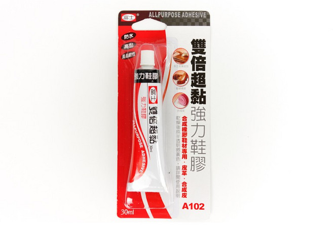 富士 A102 雙倍超黏 強力鞋膠 (30ml) - 皮革 橡膠 布料適用, 1個