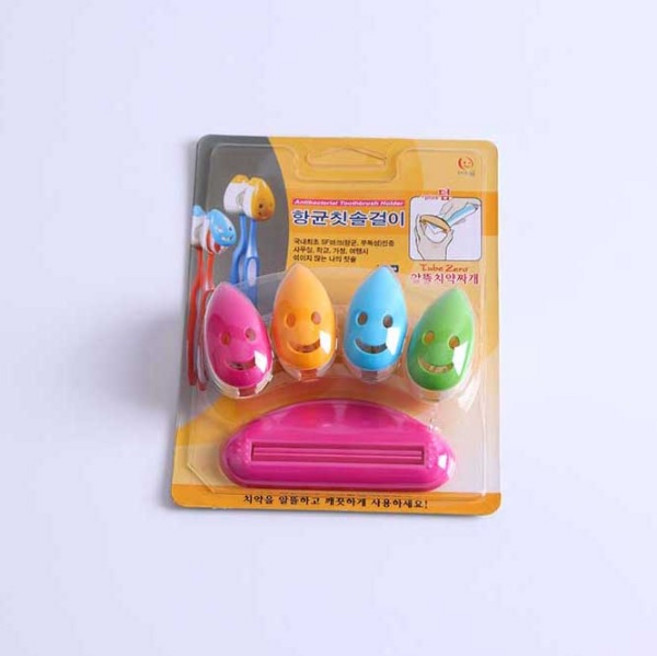 삼정 미소랑 국산 항균칫솔걸이 치약짜개 물방울칫솔걸이 칫솔케이스
