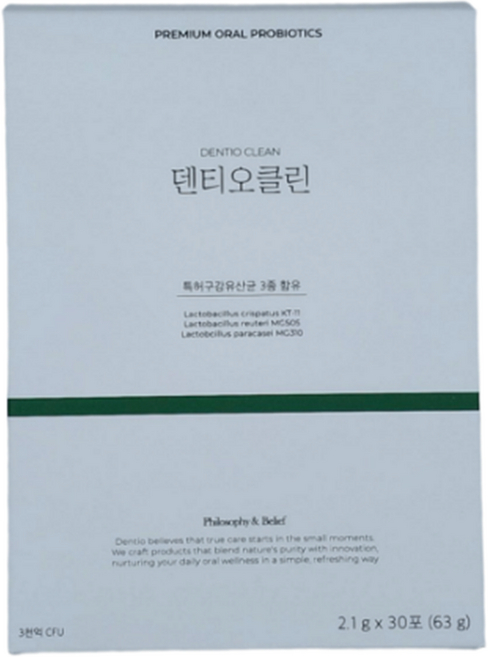 덴티오클린 구강 유산균 2gX30포 1박스 1개월분 덴티 오스 프로바이오틱스, 30회분, 1개