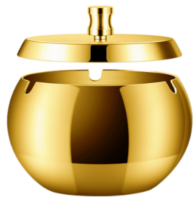 비오엠 냄새차단 스테인리스 재떨이 대형, 1개, 골드