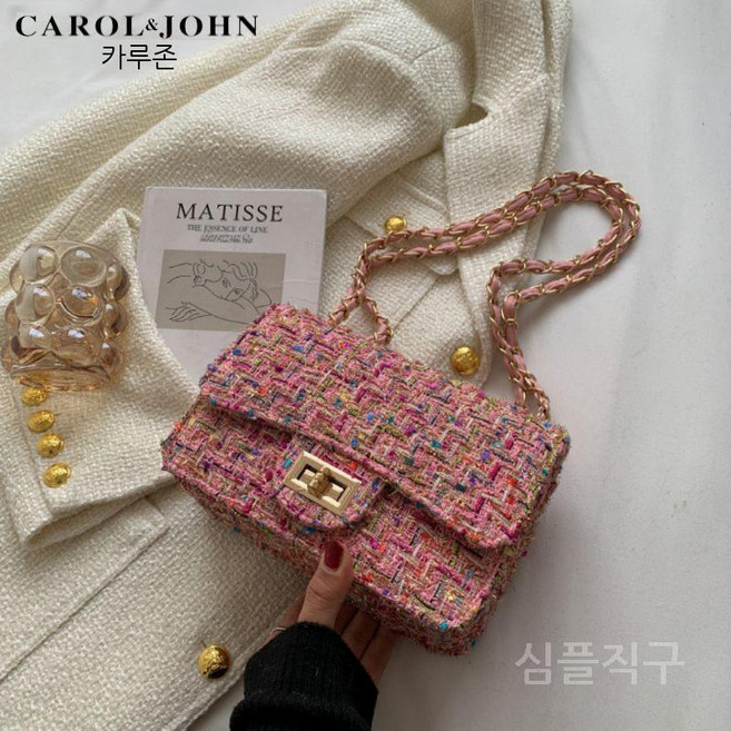 여성트위드숄더백 체인 숄더백 크로스백 체크 가방 핸드백 여자 스몰 패션 데일리 직장인 백