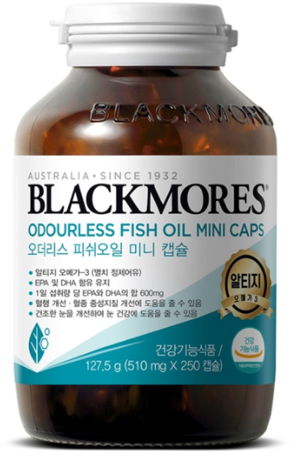 코스트코 영양제 블랙모어스 rTG 피쉬오일 미니 캡슐 510mg x 250개 오메가3 혈행개선, 1개