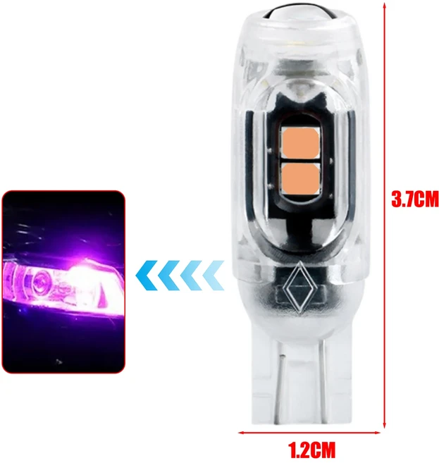 T10 자동차 스트로브 라이트 3030 5SMD 고휘도 오토바이 LED 깜박이 번호판 빛 5W5 무한 디코딩 클리어런스, 04 호박색, 01 6000K, 02 2pcs