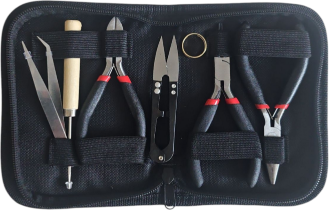 캐쉬몰 DIY 비즈 주얼리 공예 공구 8종세트, 1세트, 블랙