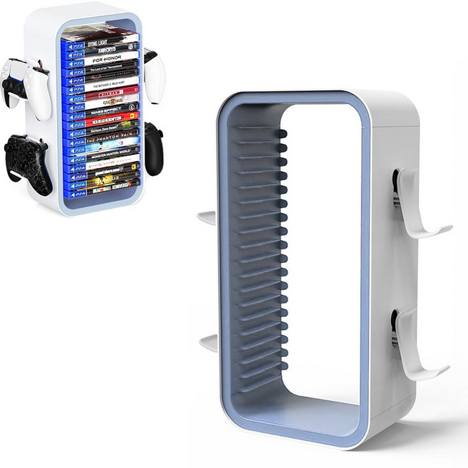 PS5 게임타이틀 수납장 18P 게임패드 거치대 파워업 PS4 XBOX 닌텐도스위치2, 블루, 1개, 파워업 게임타이틀 수납장