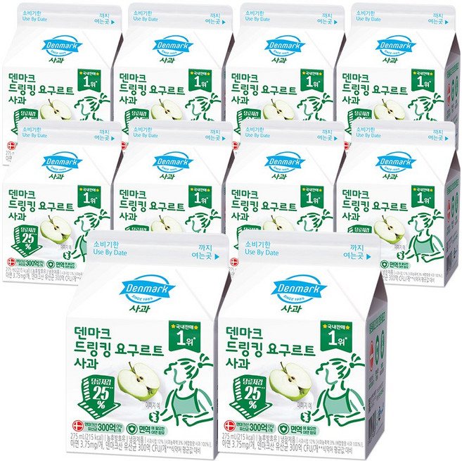 [동원] 덴마크 드링킹 요구르트 사과, 10개, 275ml