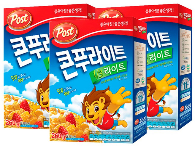 포스트 콘푸라이트1/3슈거라이트 260g x 3개+사은품랜덤증정(ID당1개), 3개