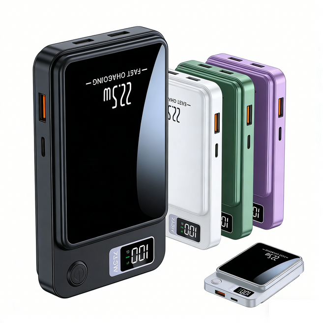 【限時特價】MagSafe新款 無線磁吸行動電源 快充22.5W磁吸 超薄小巧 隨身充 20000mAh行動電源, 黑色【22.5W有線充+15W無線充】, 黑色, 2萬毫安大容量