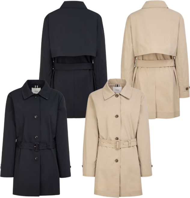헤지스 25SS 여성 싱글버튼 경량 하프 트렌치코트