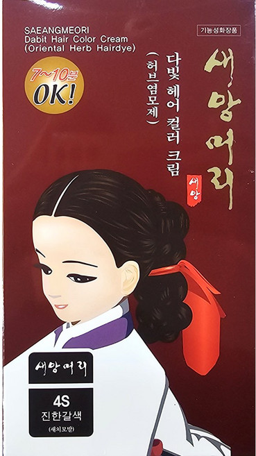 새앙머리 다빛 헤어 컬러 크림 허브 염모제 4S 진한갈색, 1개