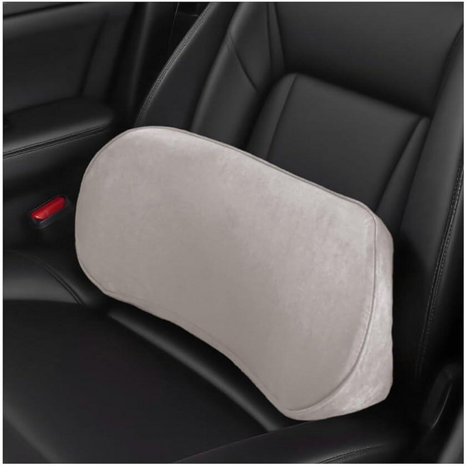 Osilly Car Lumbar Support Pillow Memory Foam Comfortable Vehicle Seat Lower Back Cushion & Sciat, Light Gray