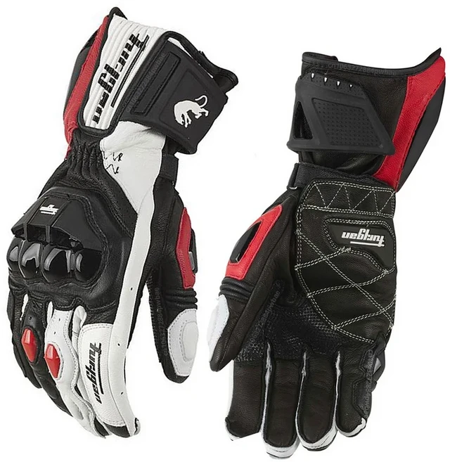 오토바이 장갑 블랙 레이싱 가죽 화이트 로드 라이딩 팀 여름 겨울 Furygan AFS 18 착용, 01 L, 03 Long Gloves Red