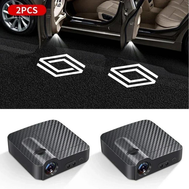 자동차 도어 웰컴 라이트 프로젝터 뉴 클리오 메간 트래픽 캡처 마스터 로건 캉구 더스터용, 1개, 색상: 1. 2pcs