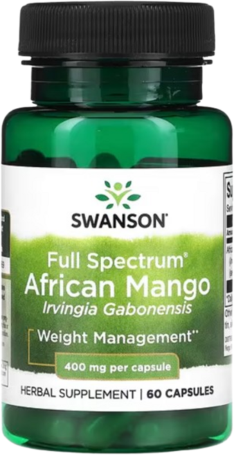 Swanson 풀 스펙트럼 아프리카 망고 추출 400mg Full Spectrum African Mango, 1개, 60정