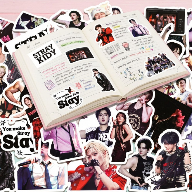 스트레이키즈 스터커 60 스키즈 굿즈 다꾸 폰꾸 캐리어 노트북 꾸미기, 1개, multi