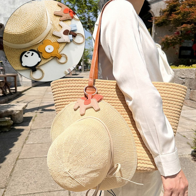 LND 모자 자석 인조가죽 클립 키링 가방 스카프 선글라스 여름 휴양지 분실방지