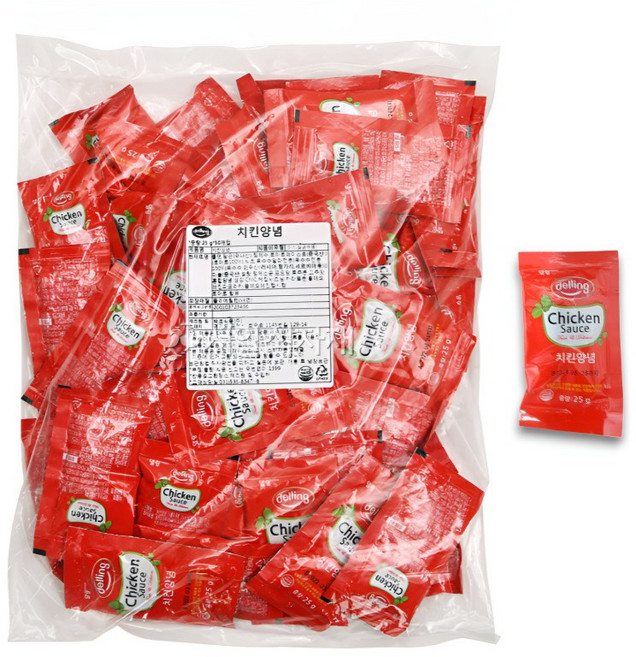 백호델링 치킨양념 일회용 파우치, 25g, 50개