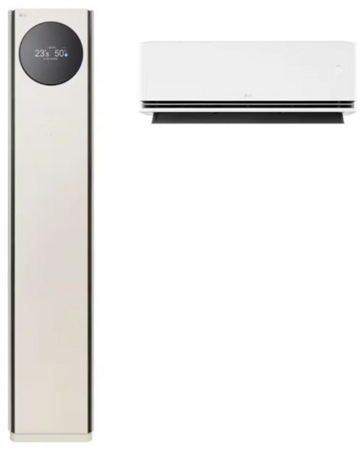 LG전자 휘센 AI 오브제컬렉션 타워I 멀티형 에어컨 2in1 FQ18GN9BE2 18평+6평 (58.5+18.7m2) 전국 기본설치 포함, 일반배관형