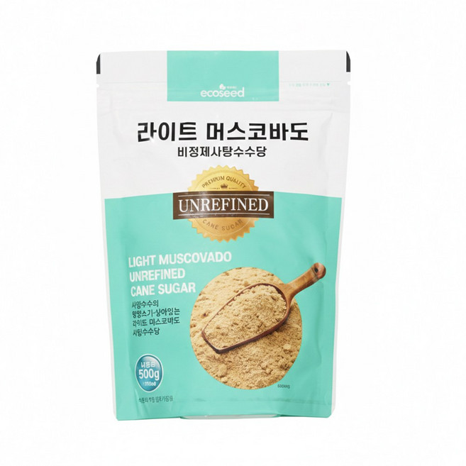 모리셔스 라이트머스코바도 비정제사탕수수당, 500g, 1개