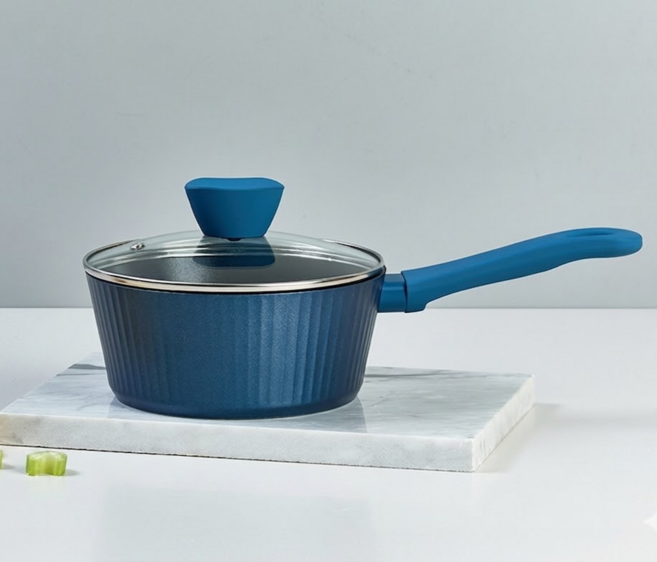 [엠디몰] 블루그랑팟 인덕션 편수 냄비, 1개, 블루, 18cm