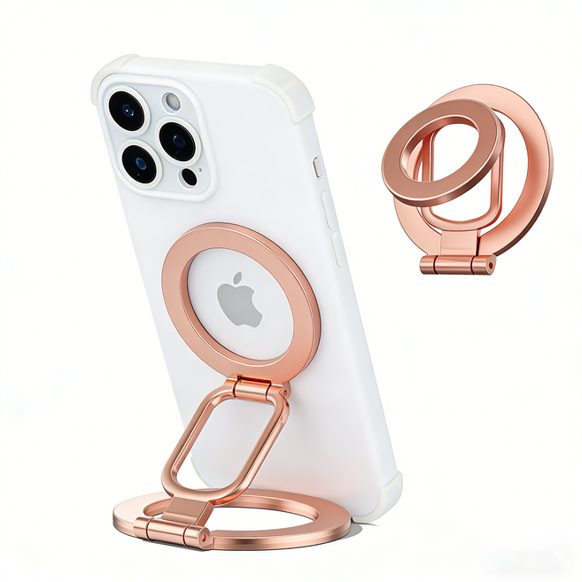 맥세이프그립톡 양면 자석 흡착 회전 거치대 Magsafe 핸드폰 고리 거치대 탈부착, 1개, 금색