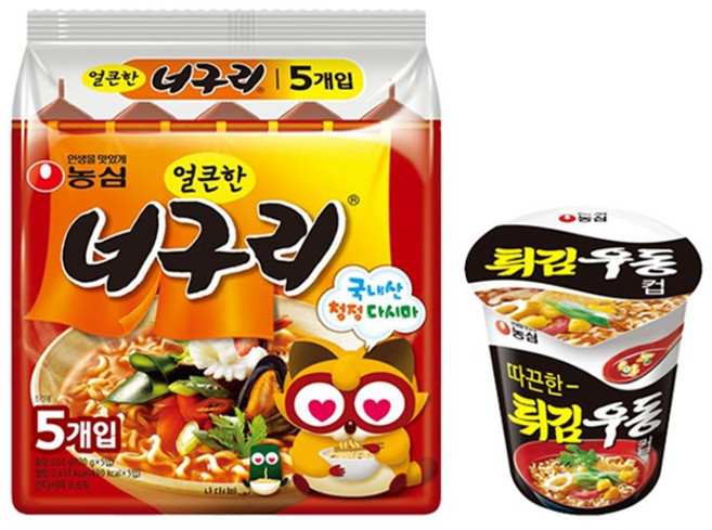 농심 튀김우동컵(62g 15개입)+얼큰한 너구리10봉지, 단품