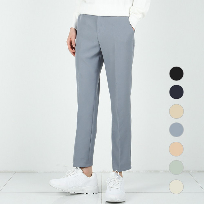 [데님공방] 남자 테이퍼드핏 스판 히든밴딩슬랙스 7컬러 링클프리 투버클 슬렉스팬츠