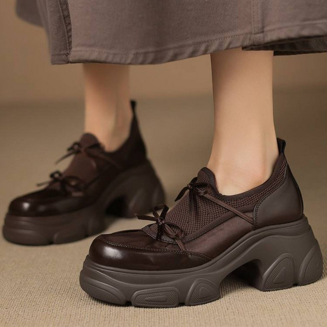 POMTOR 여성 로퍼 키높이 운동화 슬립온 키높이 스니커즈 여성 운동화