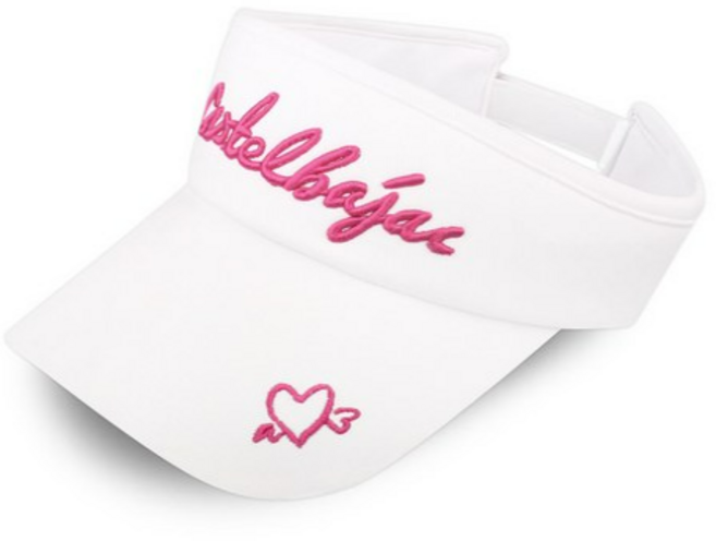 까스텔바작 여성용 골프 바이저 썬 캡 CSW-40, 화이트, 1개