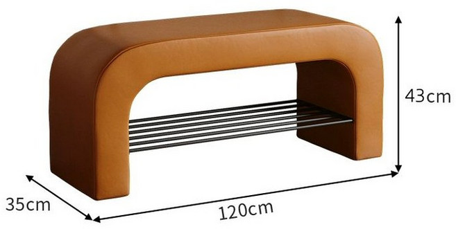 현관벤치의자 신발장 스툴 의자 드레스룸 레스토랑 골드레그 신발정리의자 발받침, 1단, 활력오렌지 120사이즈 나파 가죽 버전