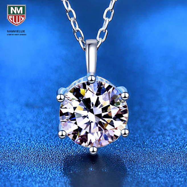 스미스 [실버 925%] 1/2/3/5 C/T 캐럿 당일출고/ 6프롱 모이사 나이트 램다이아 목걸이 G R A 보증서 (감정서) 여자친구선물 고급선물용박스