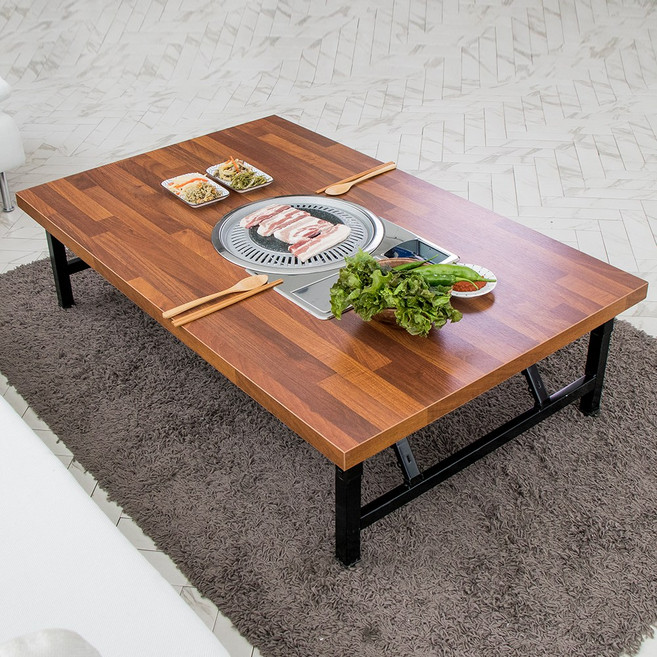 소담갤러리 멀바우 4인용 불판테이블2 미우새 접이식 고기불판상 고기집 식탁 테이블