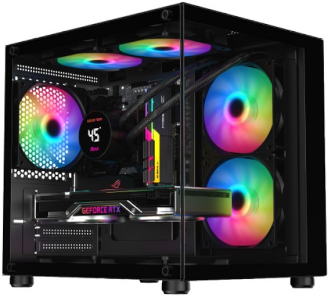 투민시스템 TM100 RGB 강화유리 미니타워 어항케이스, 1개