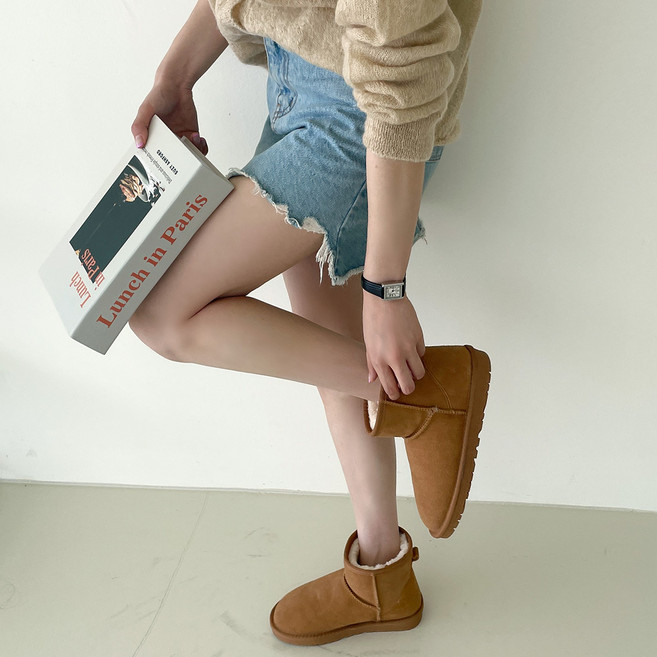 엠에스어패럴 리얼 천연소가죽 털부츠 숏부츠 양털부츠