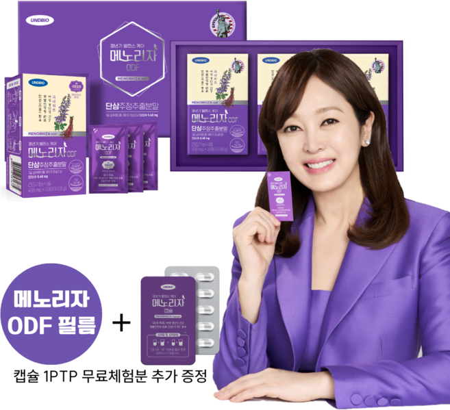 단삼주정추출분말 함유 갱년기 건강기능식품 메노리자 ODF 필름(90매) 1개월분+추가 캡슐 5일분, 3박스, 30회분