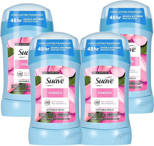 미국 수아브 데오도란트 파우더 대용량 74g x 4개세트, 39g, 4개