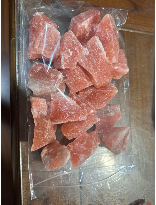 玫瑰鹽塊擴香石，天然水晶搭配精油擴香淨化空氣泡澡去角質, 全部紅通通鹽塊1公斤