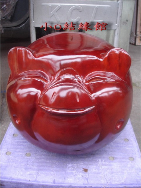 小o結緣館 仿古家具 桃花芯木 豬撲滿, 1個