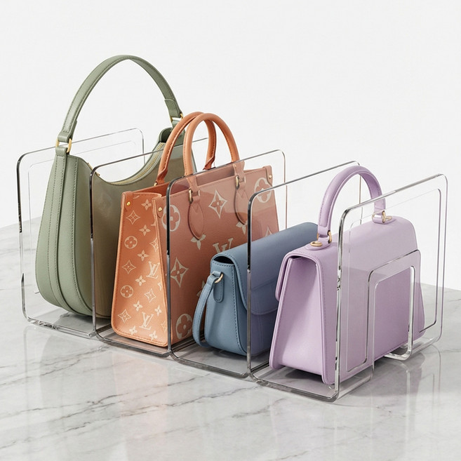 웨이븐 가방보관함 명품백 칸막이 장식장 정리함, 1개, 투명