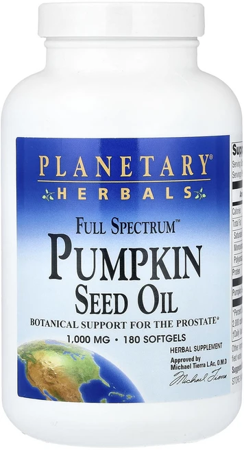 프리미엄상품 Planetary Herbals Full Spectrum™ 호박씨 오일 1000mg 소프트젤 180정 부모님챙기세요, PlanetaryHerbalsFullSpectrum호박, 1개 - 쿠팡