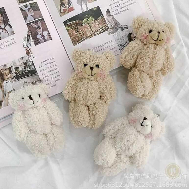 스토어-이유 보스턴발레곰 자동차 인형 커플 차키링 볼터치 키링 곰인형, 브라운