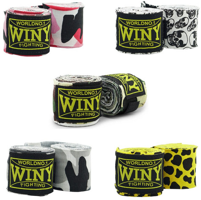 위니 복싱핸드랩 4M 핑크카모 복싱붕대 손목부상방지, 1개