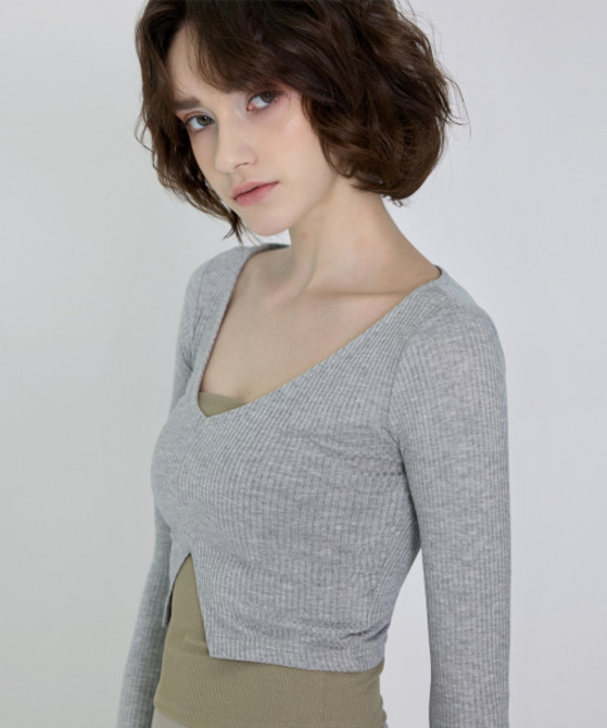 DEVIWEAR 데비웨어 줄리아 골지 롱슬리브 DEVI-T0092-그레이 740910