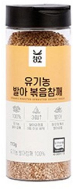 청오 유기농 발아볶음 참깨, [청오] 유기농 발아볶음 참깨, 110g, 1개