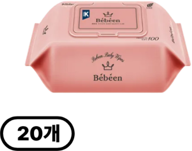 베베앙 시그니처 물티슈 캡형 100매 20팩, 20개