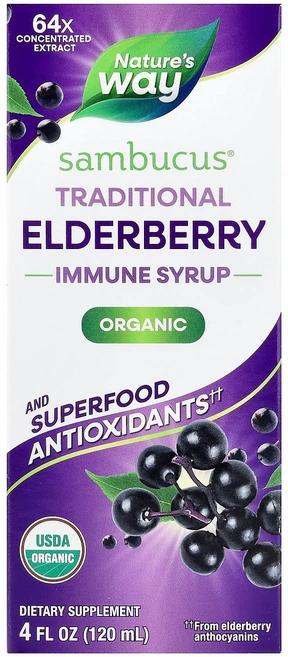 네이처스 웨이 Nature's Way Sambucus® 전통 면역력 강화 시럽 엘더베리 7세 이상 120ml4fl oz125952원산지:기타, 네이처스 웨이 Nature's Way, Sambucus, 1개, 120ml - 쿠팡