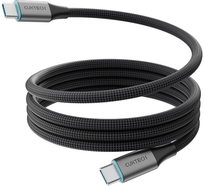 쿡테크 C타입-C타입 마그네틱 꼬임방지 PD 240W PD3.1 고속충전 케이블 1.5m 아이폰15 아이패드 갤럭시 S24 Z플립5 폴드/18개월 무상 A/S, 1개, 회색, 150cm