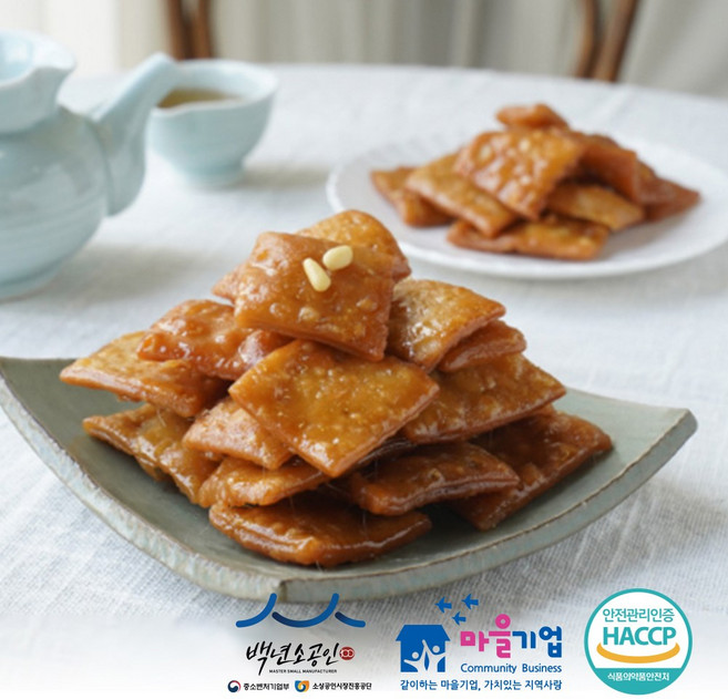 정선사위 수제 명인 장인약과 옛날 못난이 꿀조청약과, 220g, 1개