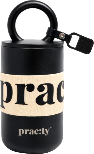 [프랙티] 보온보냉 스테인리스 루프 이중스텐 미니 소형 휴대용 텀블러(내용량 400ml), 블랙, 1개, 500ml