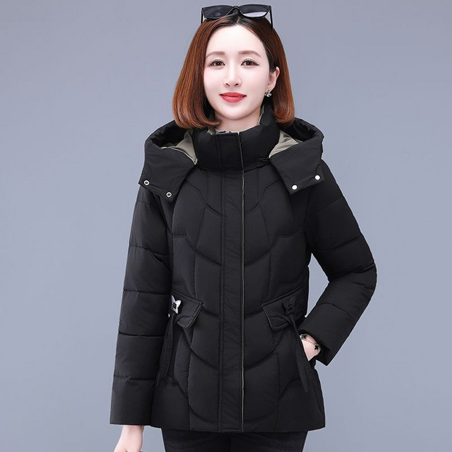 중년 여성 겨울 후드 집업 패딩 루즈핏 도톰 코트 방한 캐주얼 자켓 경량 패딩 엄마 빅사이즈 아우터SYW